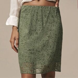 NWT! Anthro The Tilda Knee-Length Slip Skirt: Lace Pencil Edition - Large 🐸